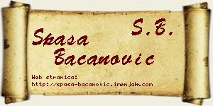 Spasa Bacanović vizit kartica